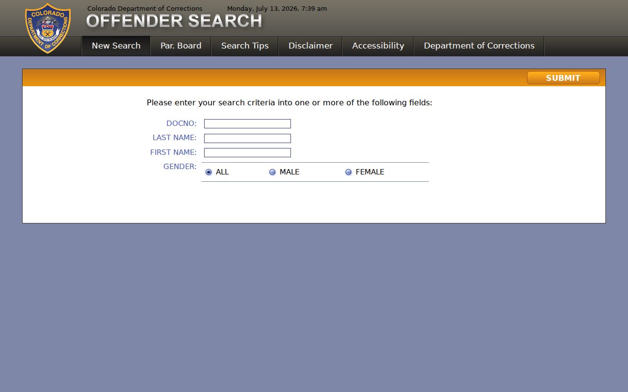Colorado DOC offender search for Clear Creek County arrest records context