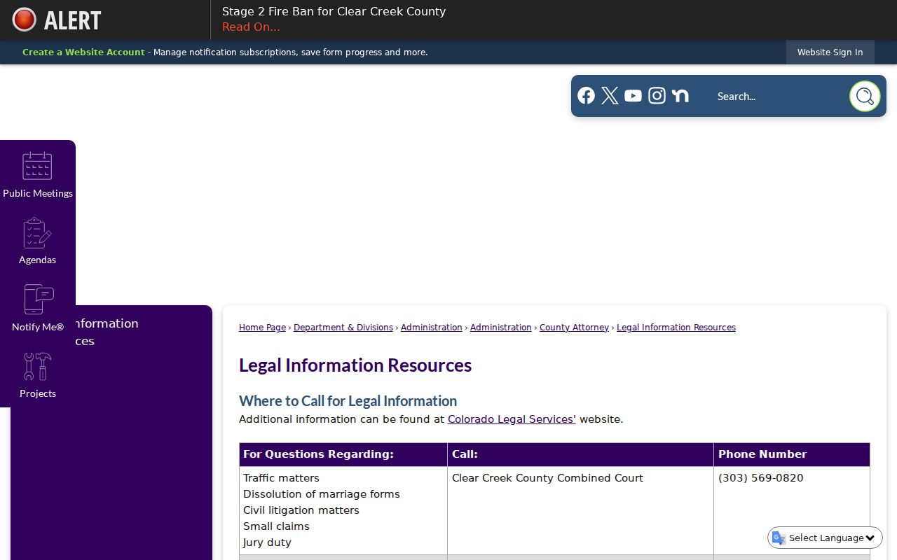 Clear Creek County court records legal information resources